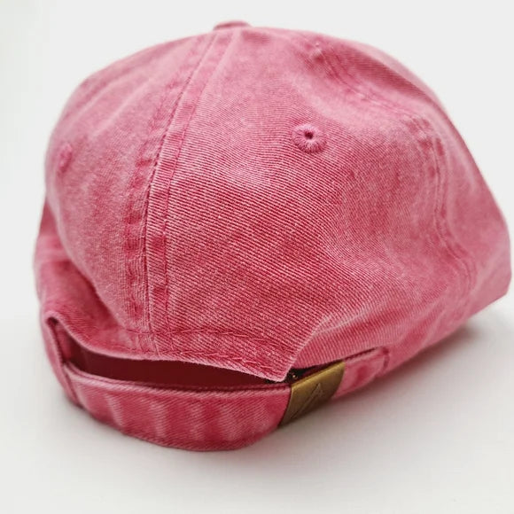 Cowgirl Western Boots Embroidered Relaxed Cotton Hat Cap Pink Washed