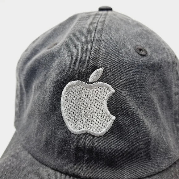 Apple Computers Relaxed Dad Cap Cotton Garment Washed Gray