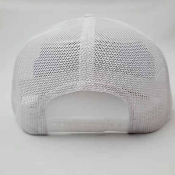 Stihl Embroidered Patch Flat Bill Trucker Mesh Snapback Hat Cap White