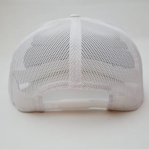 Cummins Flat Bill Trucker Mesh Snapback Cap Hat White