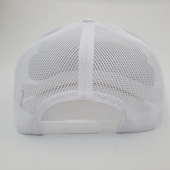 Daddy's Money Flat Bill Trucker Mesh Snapback Cap Hat White Embroidered