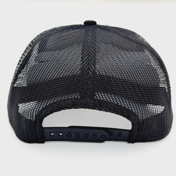 Nana Tried Flat Bill Trucker Mesh Snapback Black