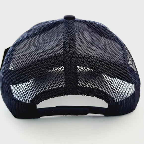 Mahi Dorado Fishing Leather Patch Trucker Mesh Snapback Black