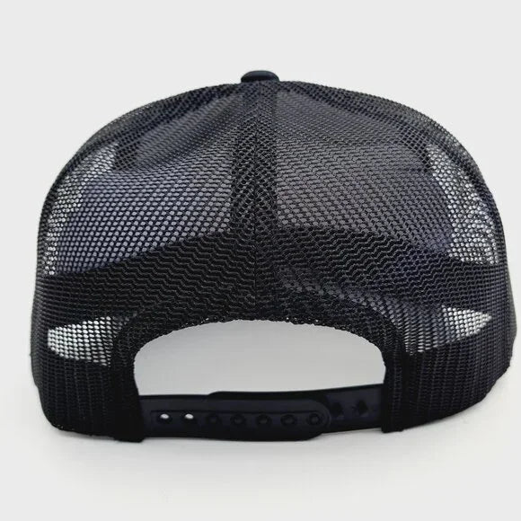 Bush Hog Embroidered Patch Flat Bill Trucker Mesh Snapback Cap Hat Black