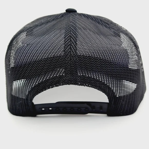 Memento Mori Flat Bill Trucker Mesh Snapback Hat Cap Embroidered