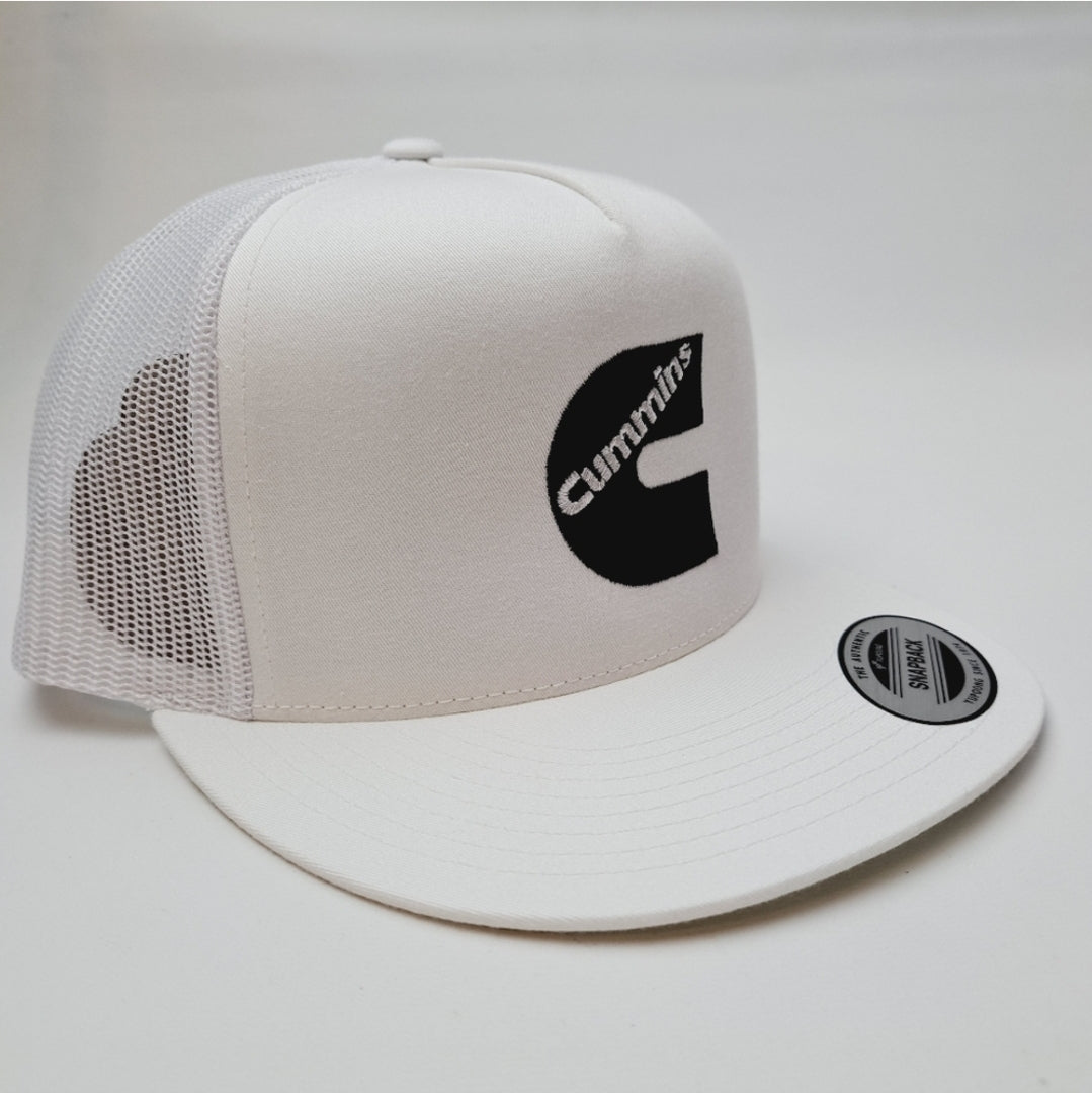 Cummins Embroidered Flat Bill Trucker Mesh Snapback Cap