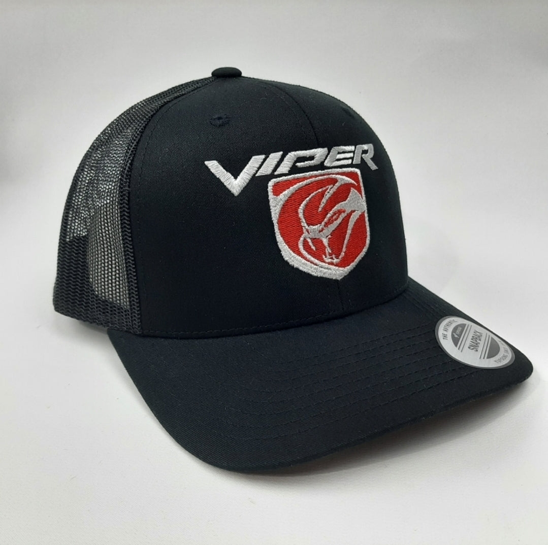 Dodge Viper Curved Bill Baseball Cap Trucker Mesh Snapback Black