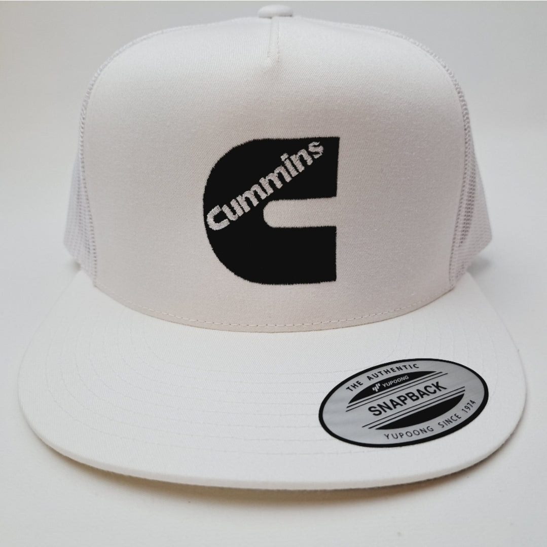 Cummins Embroidered Flat Bill Trucker Mesh Snapback Cap