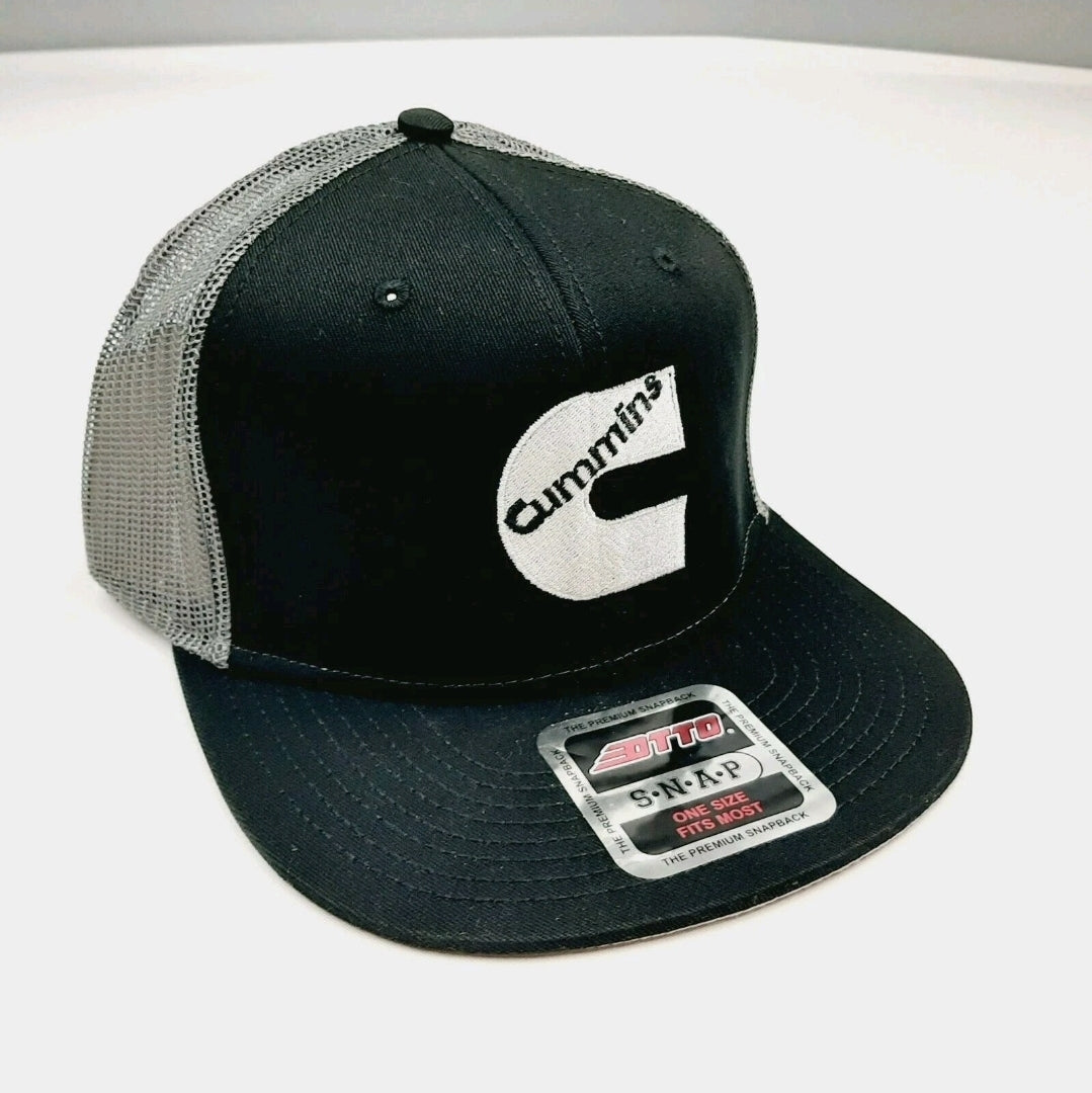 Cummins Embroidered Flat Bill Trucker Mesh Snapback Cap
