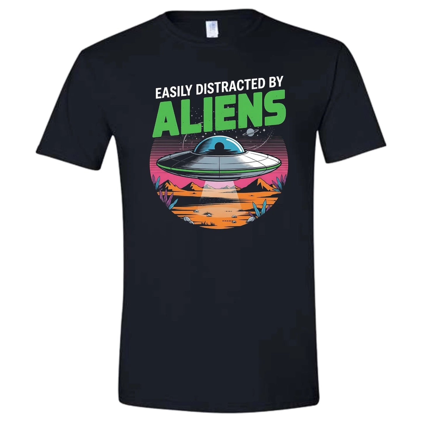 Easily Distracted By Aliens T-Shirt Black