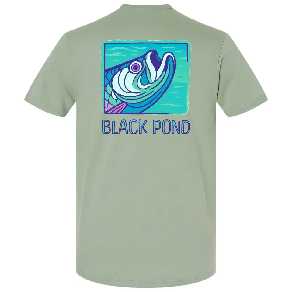 Black Pond Saltwater Series Tarpon Fish Men's T-shirt Inshore Fishing
