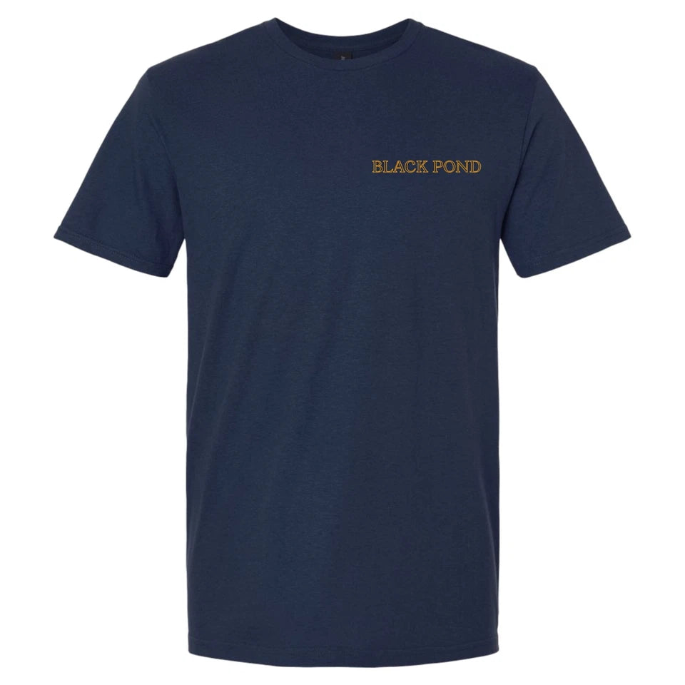 Black Pond Freshwater Series Men's T-shirt Largemouth Bass Fishing Neon Light