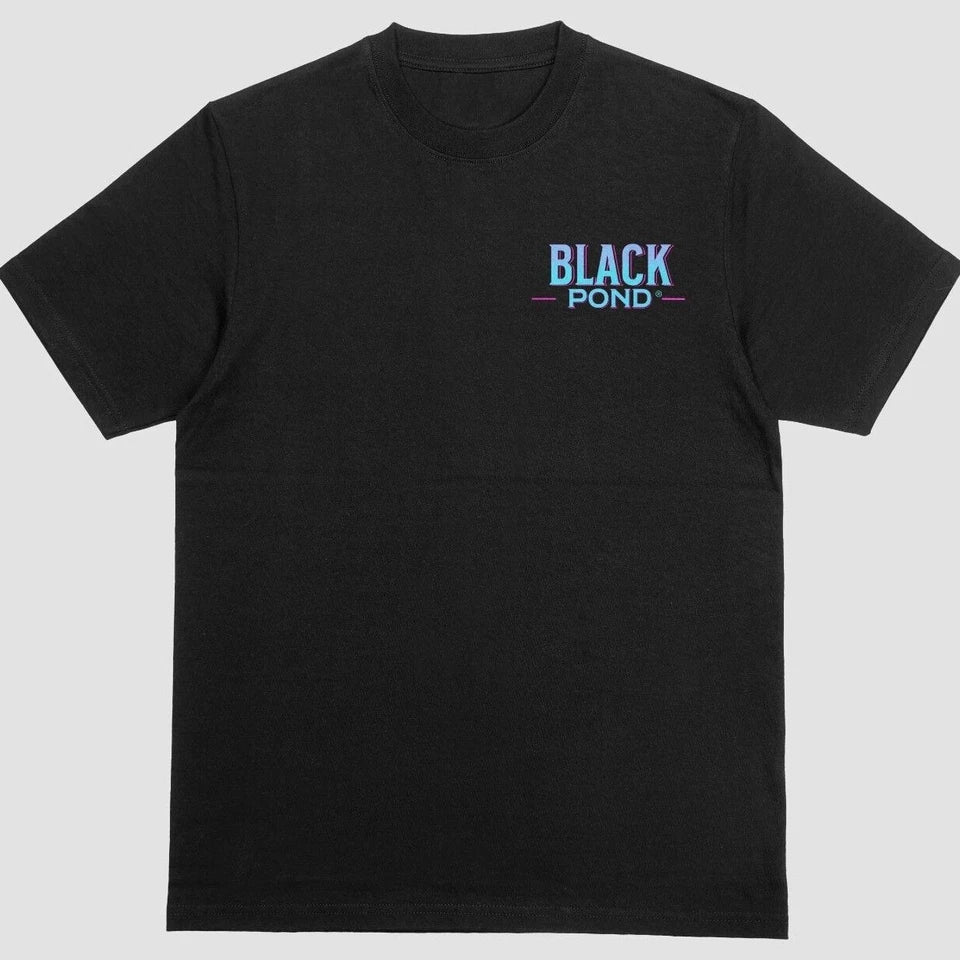 Black Pond Largemouth Bass Fishing T-shirt Unisex 100% Cotton Black