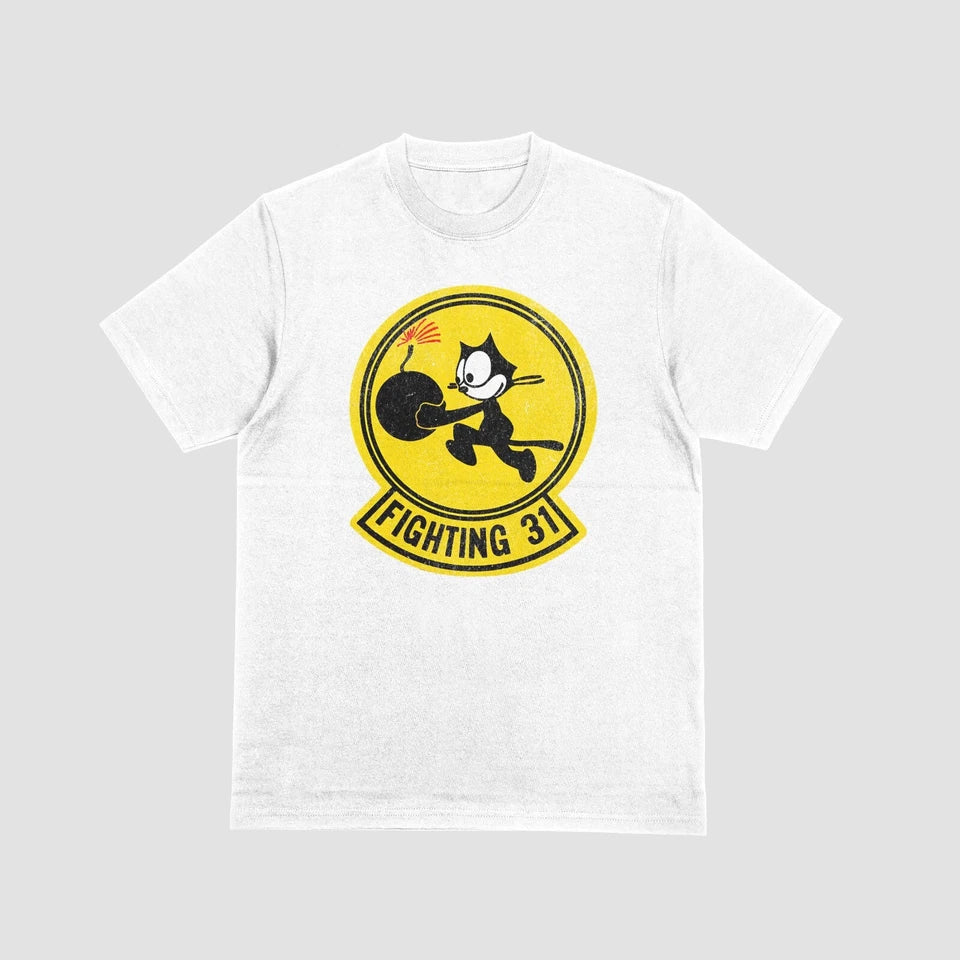 VF-31 Fighting Tomcatters T-shirt Unisex Cotton Distressed Vintage Logo Pilot