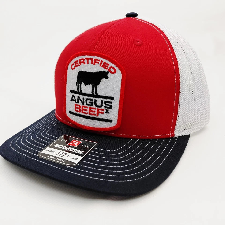 Certified Angus Beef Hat Embroidered Patch Cap Mesh Snapback Richardson 112