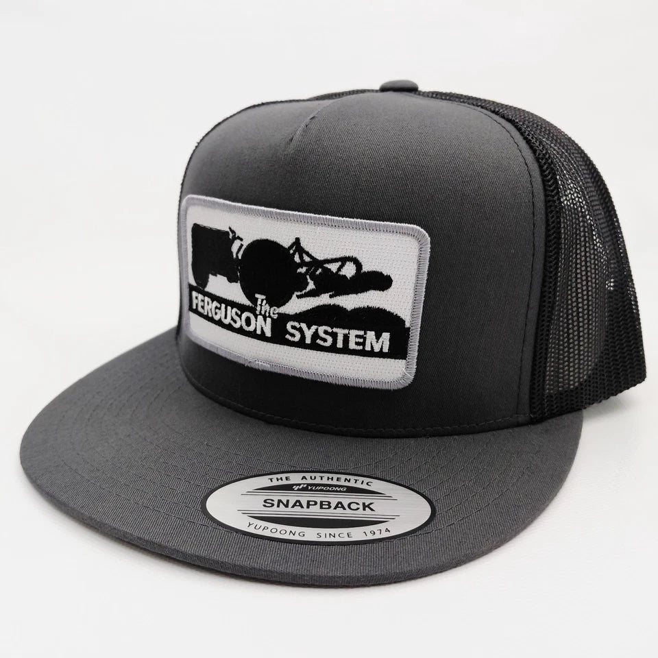 Massey Ferguson Tractors Hat Embroidered Patch Flat Bill Mesh Snapback Cap