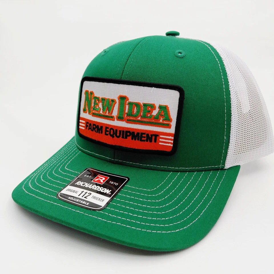 New Idea Farm Equipment Hat Embroidered Patch Cap Mesh Snapback Richardson 112