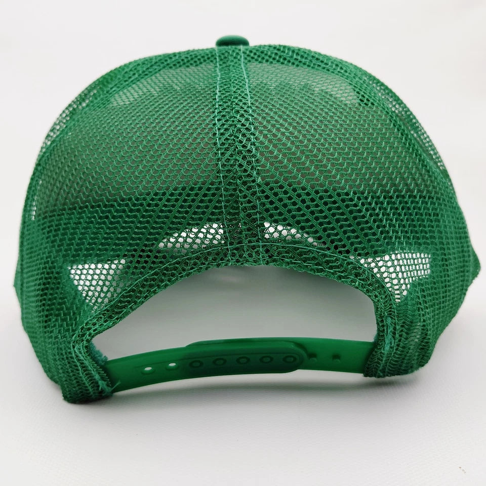 St. Patrick's Day Embroidered Clover Patch Mesh Snapback Green/White