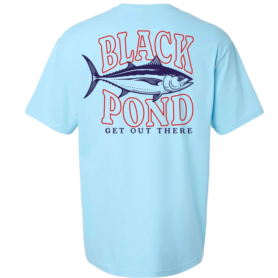 Black Pond Saltwater Series Tuna Fish Men's T-shirt Offshore Fishing