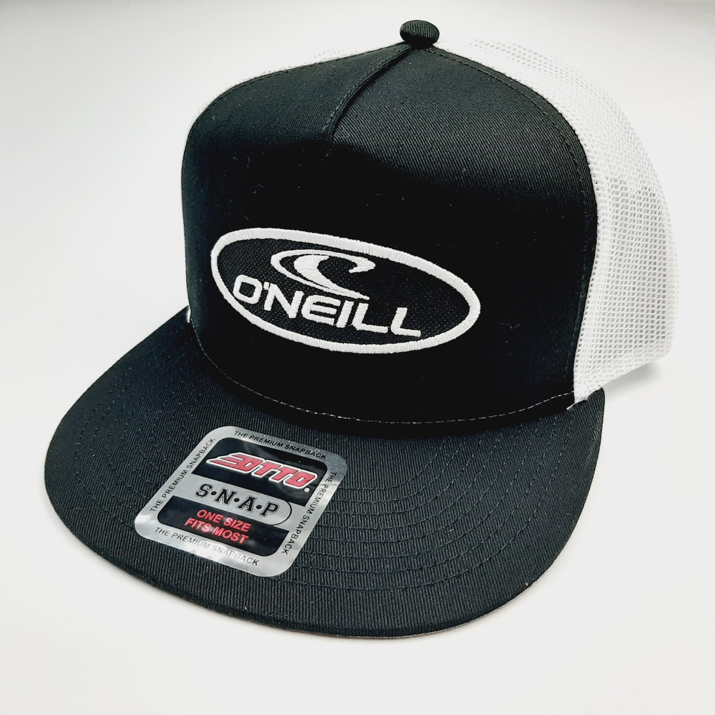 O'Neill Surf Co.Embroidered Oval Patch Flat Bill Snapback Mesh Hat Cap OTTO