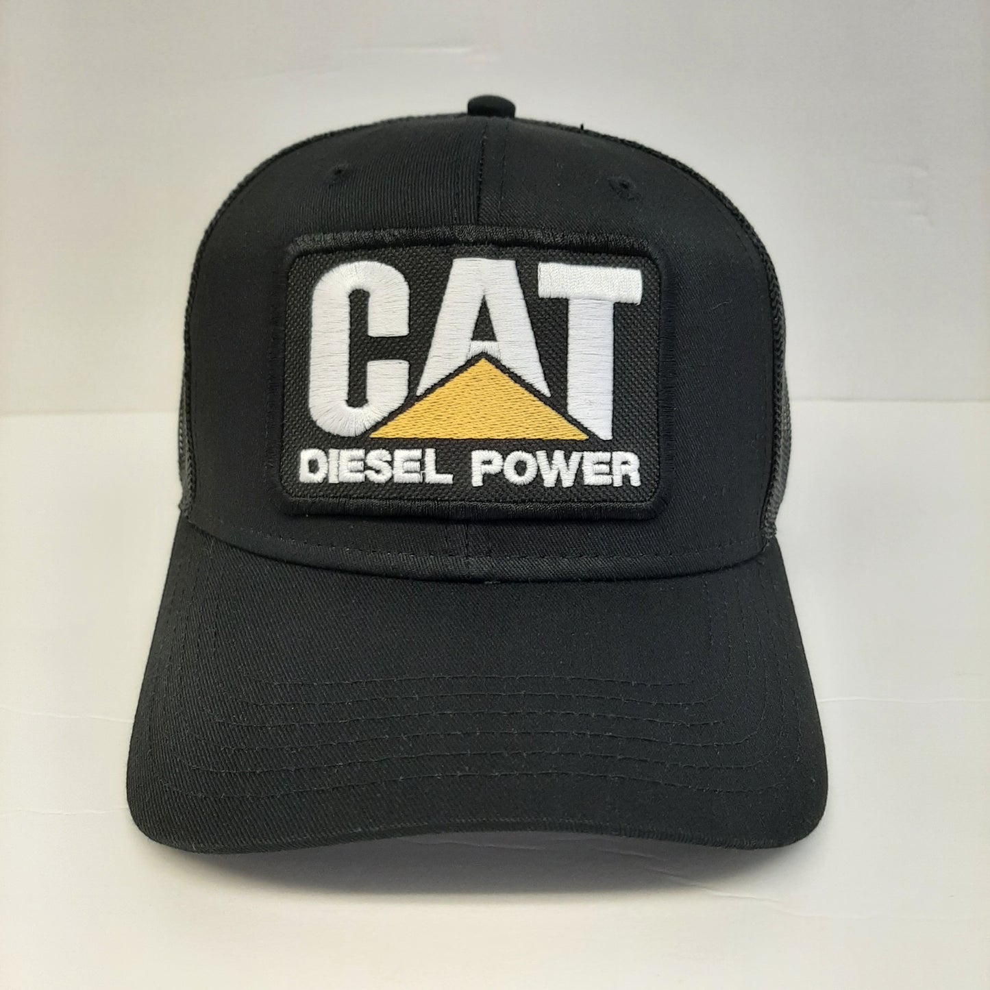 Otto Retro Cat Diesel Power Embroidered Patch Curved Bill Trucker Mesh Snapback Cap