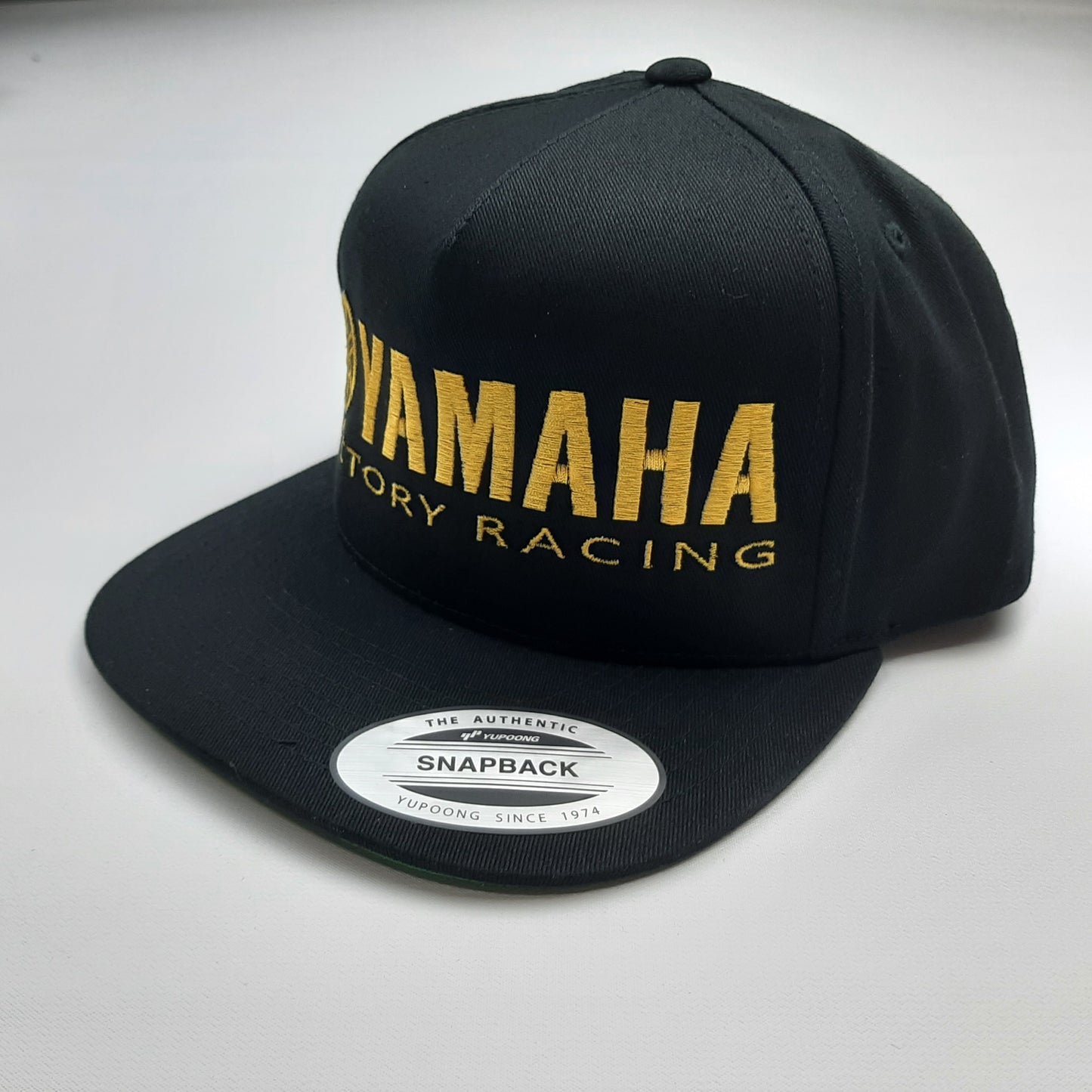 Yamaha Factory Racing Flat Bill Yupoong Snapback Hat Black Direct Embroidered