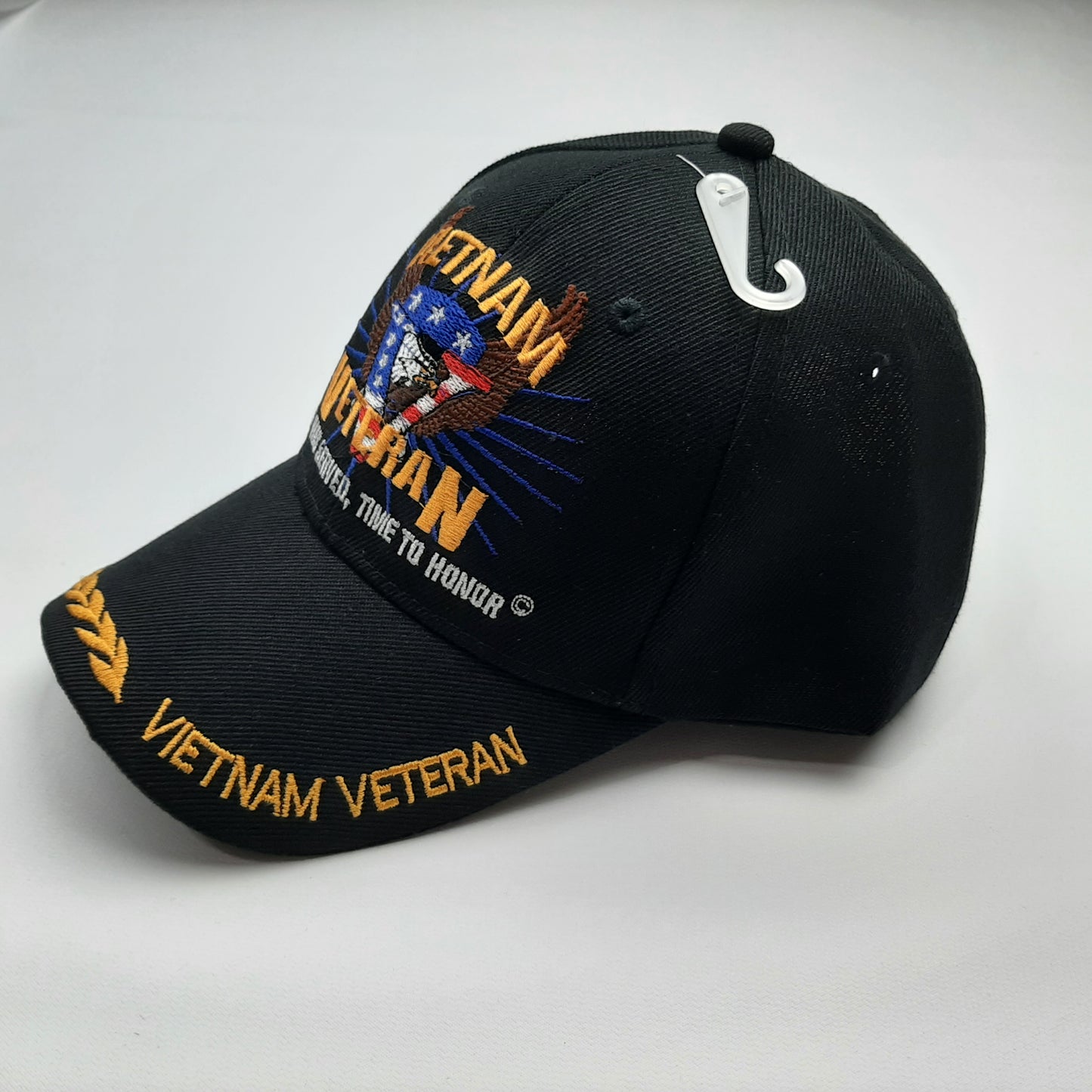 Vietnam Veteran Time Was Served Baseball Cap Hat Blue Embroidered Patch Adjustable Strapback