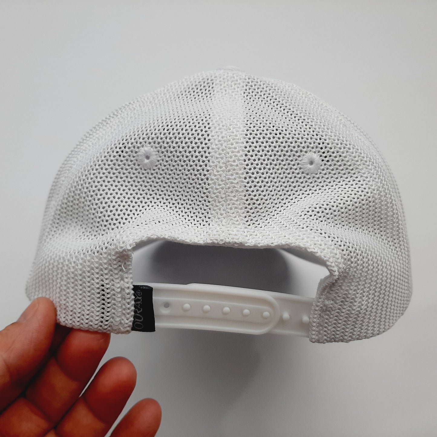 Tesla Embroidered Mesh Snapback Hat Cap White