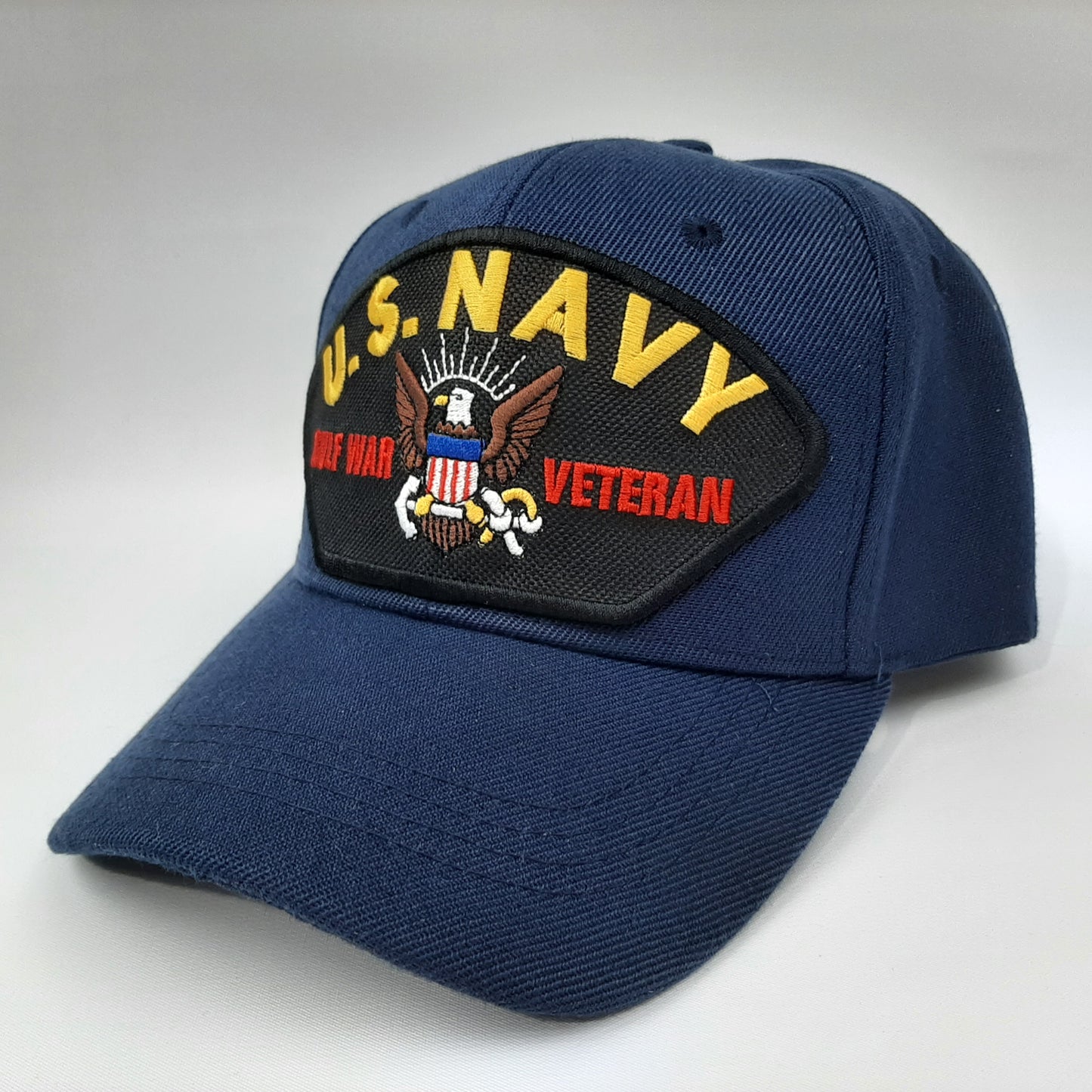 U.S. Navy Gulf War Veteran Men's Ball Cap Hat Blue Embroidered Patch