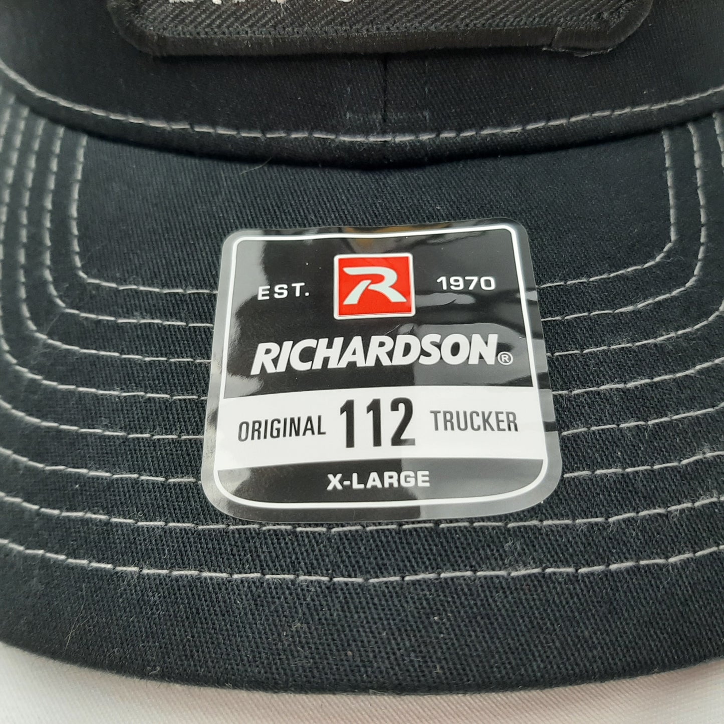 Richardson 112 CAT Caterpillar Patch Mesh Snapback Cap Hat Bi-Color Black & Gray