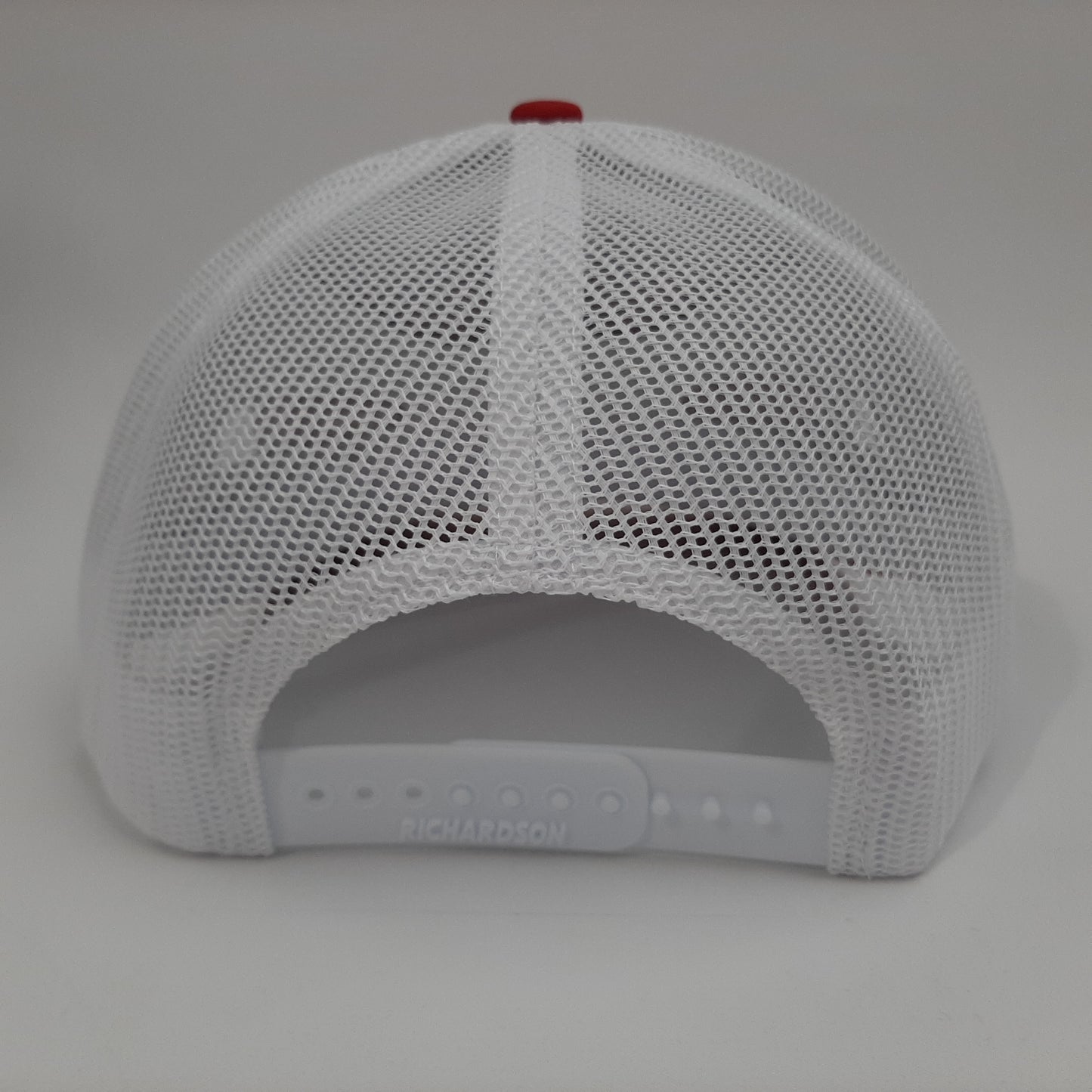 GMC Trucks Richardson 112 Trucker Mesh Snapback Cap Hat Red & White Puff Embroidered