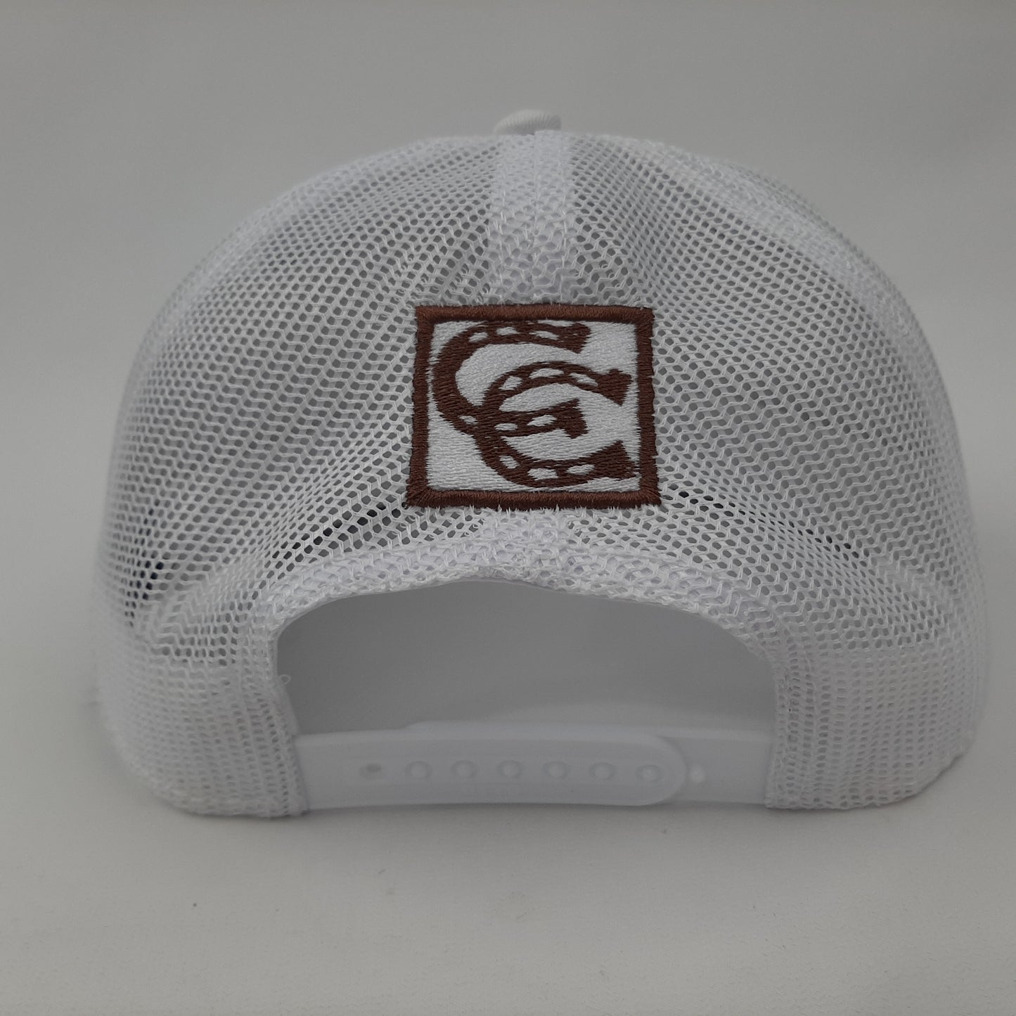 Cowboy Cartel Embroidered Patch Baseball Cap Flat Bill Trucker Mesh Snapback White