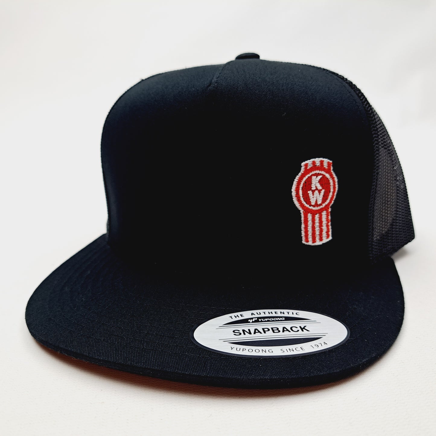 Kenworth Embroidered Flat Bill Trucker Mesh Snapback Cap Hat