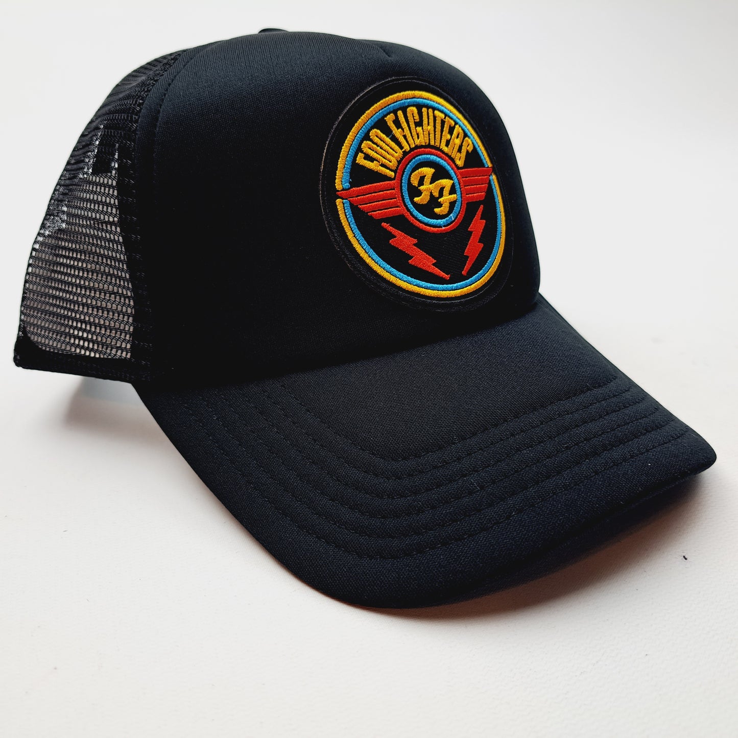 Foo Fighters Embroidered Patch Rock Band Foam Mesh Trucker Snapback Black