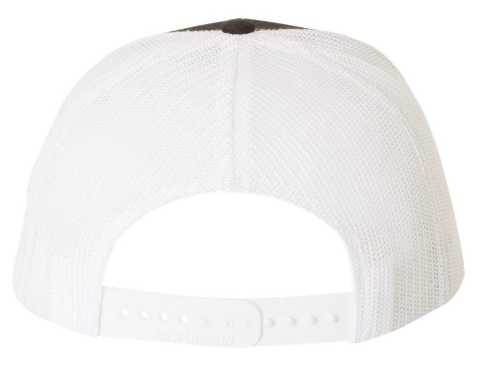 Richardson 112 Blank Low Profile Snapback Mesh Baseball Trucker Hat Cap Black & White