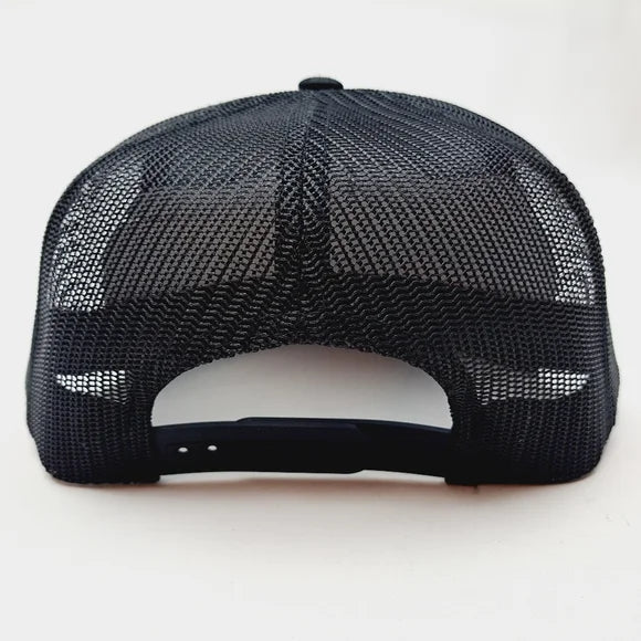 Red Man Embroidered Patch Trucker Mesh Snapback Cap Hat Black