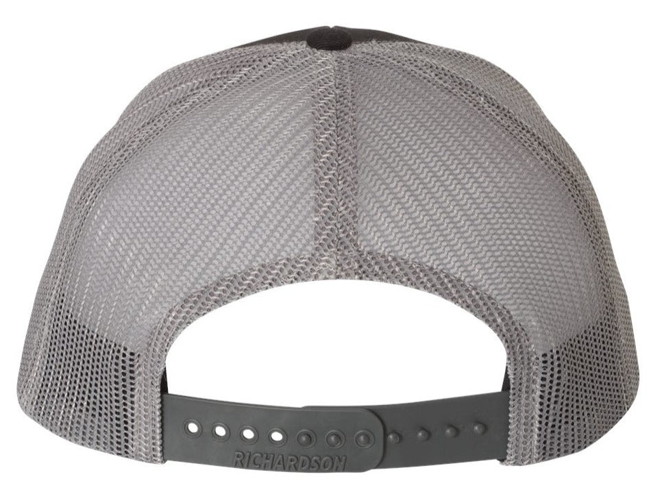 Richardson 112 Blank Low Profile Snapback Mesh Baseball Trucker Hat Cap Black & Charcoal Gray
