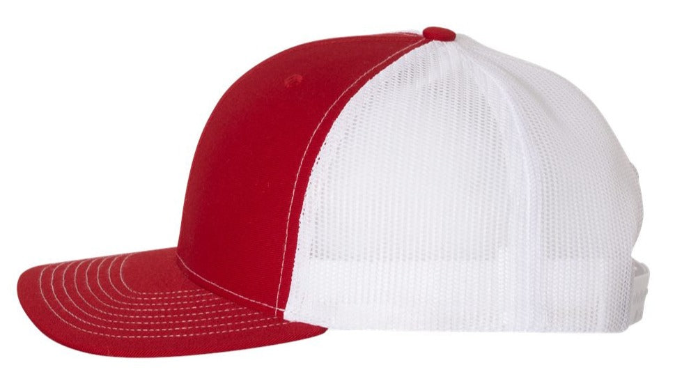 Richardson 112 Blank Low Profile Snapback Mesh Baseball Trucker Hat Cap Red & White