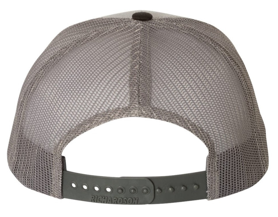 Richardson 112 Blank Low Profile Snapback Mesh Baseball Trucker Hat Cap Gray, Charcoal & Black