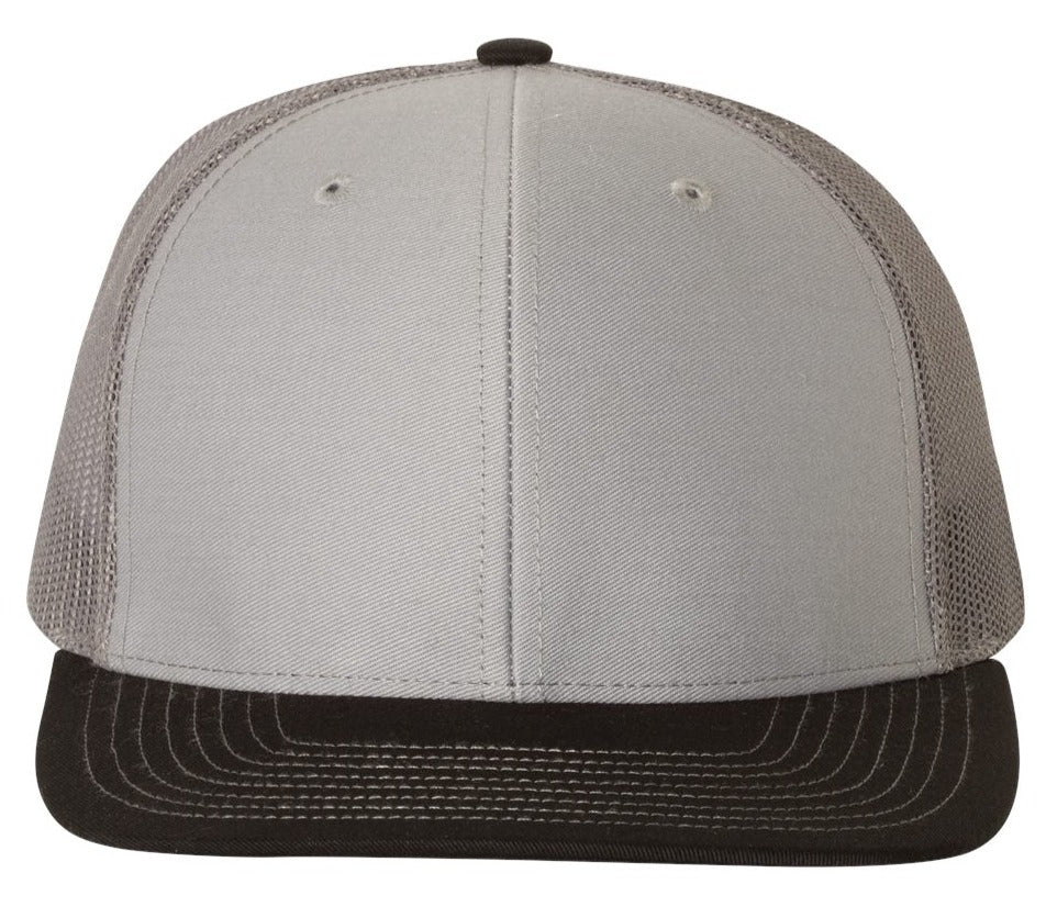 Richardson 112 Blank Low Profile Snapback Mesh Baseball Trucker Hat Cap Gray, Charcoal & Black