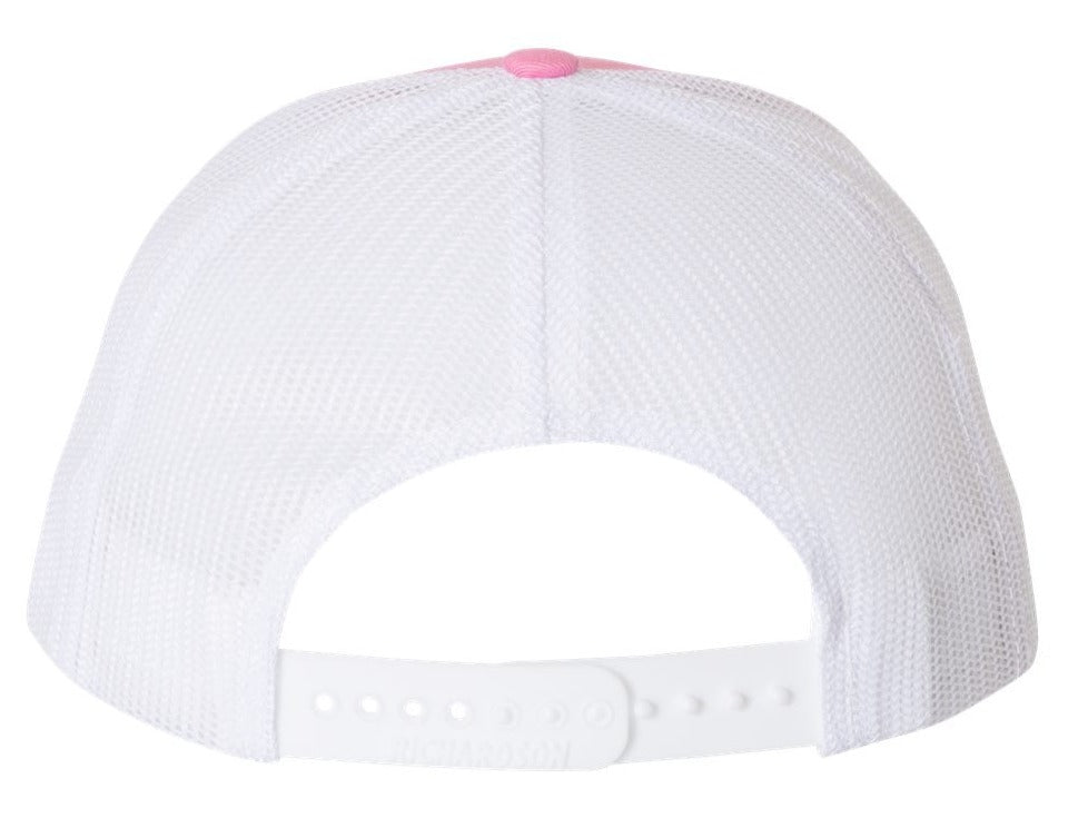 Richardson 112 Blank Low Profile Snapback Mesh Baseball Trucker Hat Cap Hot Pink & White