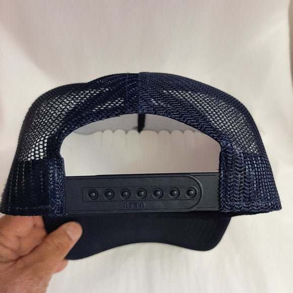 Michigan Wolverines Hat Embroidered Patch Black Mesh Snapback Mid Profile Cap Blue