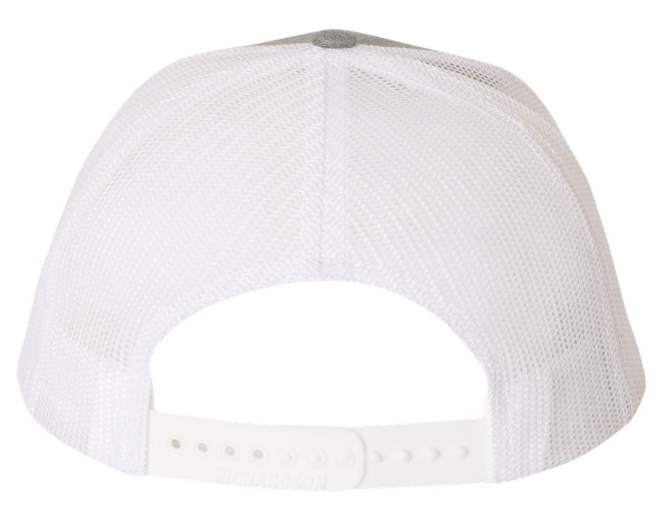 Richardson 112 Youth Blank Low Profile Snapback Mesh Baseball Trucker Hat Cap Heather Gray, & White