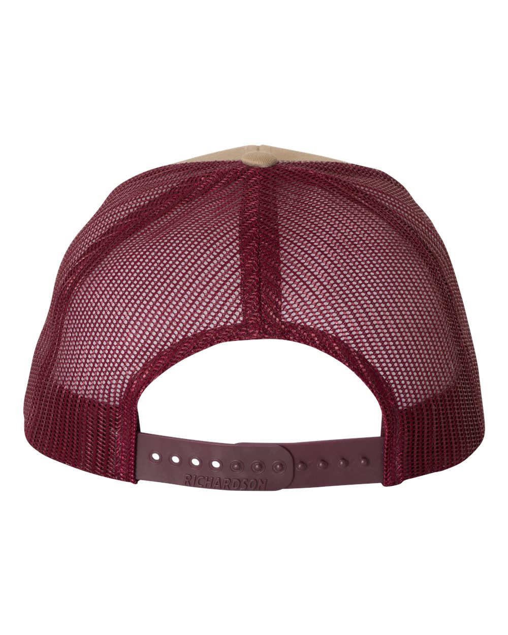 Richardson 112 Blank Low Profile Snapback Mesh Baseball Trucker Hat Cap Khaki & Burgundy