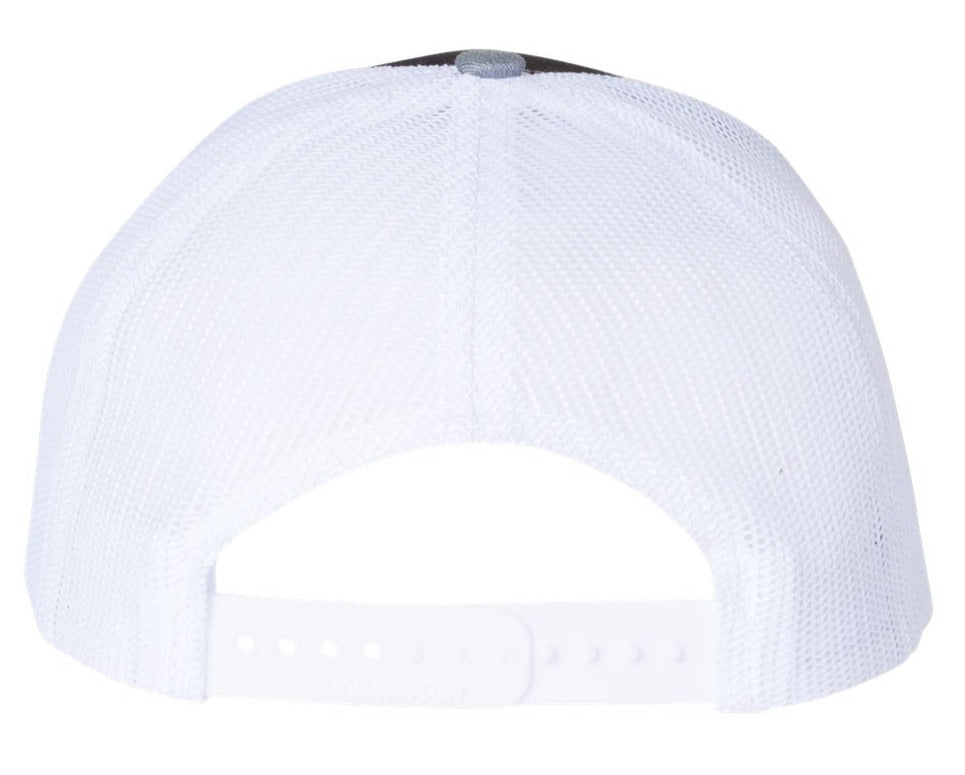 Richardson 112 Blank Low Profile Snapback Mesh Baseball Trucker Hat Cap Black, White, & Heather Gray