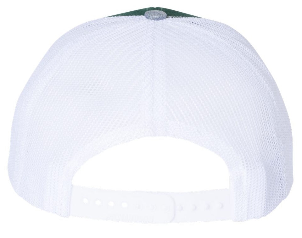 Richardson 112 Blank Low Profile Snapback Mesh Baseball Trucker Hat Cap Dark Green, White, & Heather Gray