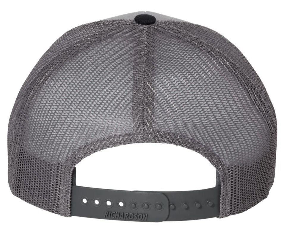 Richardson 112 Blank Low Profile Snapback Mesh Baseball Trucker Hat Cap Gray, Charcoal & Navy Blue