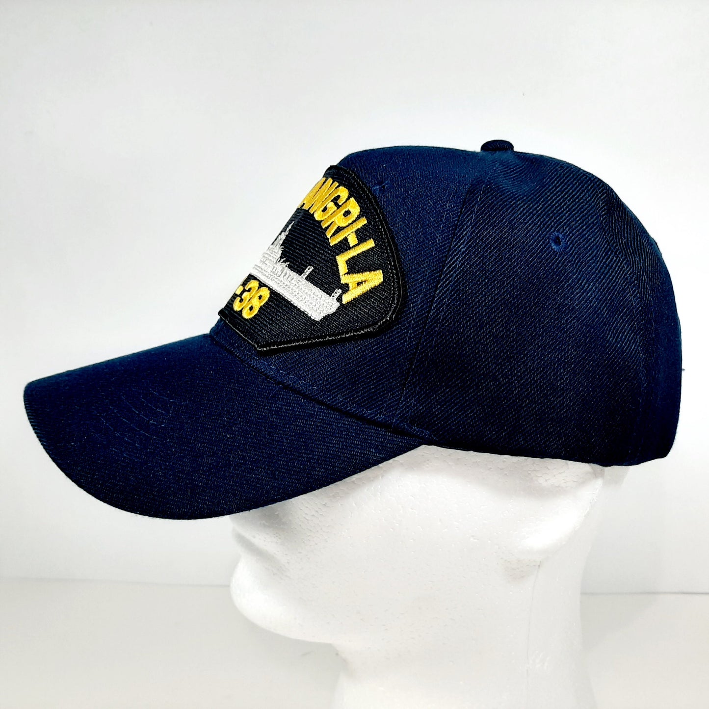USS Shangri-la CV-38 Men's Patch Cap Hat Navy Blue Acrylic
