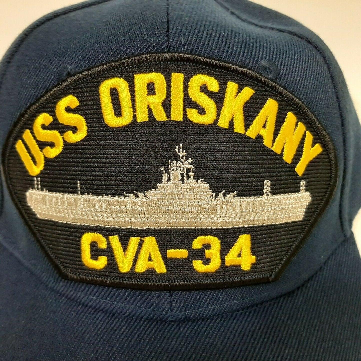 US Navy USS Oriskany CVA-34 Men's Patch Cap Embroidered Hat Navy Blue Acrylic