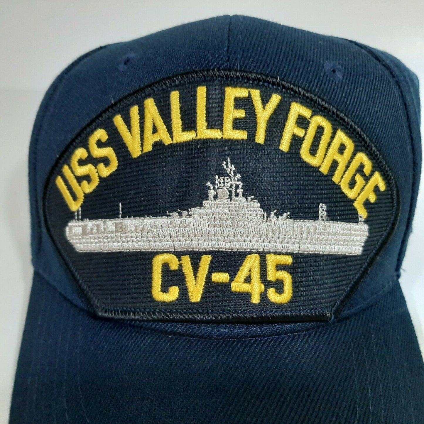 U.S. Navy USS Valley Forge CV-45 Men's Cap Patch Hat Navy Blue Acrylic